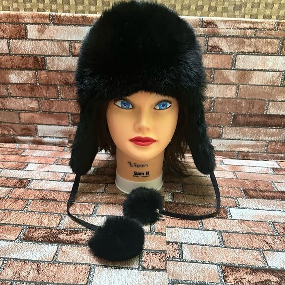 ADRIENNE LANDAU Real Fur Rabbit winter hat main image 8